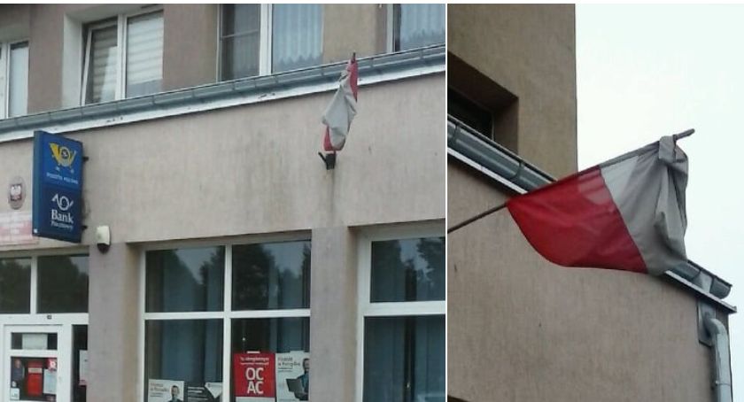 Zwinięta, szaro-czerwona przy poczcie w Szczecinku. Czytelniczka: Tak się nie godzi!