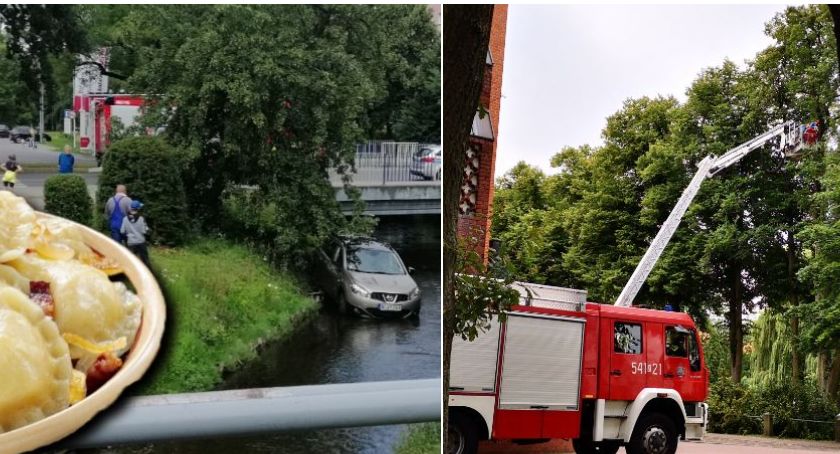 Samochód w rzece, pęknięte drzewo i wypadki. Strażacki tydzień w Szczecinku