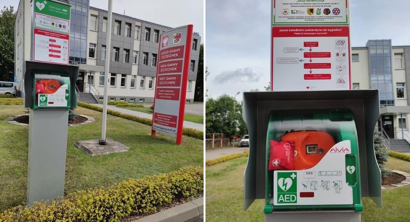 Defibrylator pod Urzędem Gminy już jest / fot: Akcja Defibrylacja
