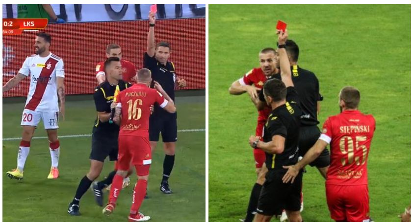 Bartłomiej Poczobut antybohaterem derbów Łodzi w I lidze / fot. screen - Polsat Sport; WidzewToMy.net
