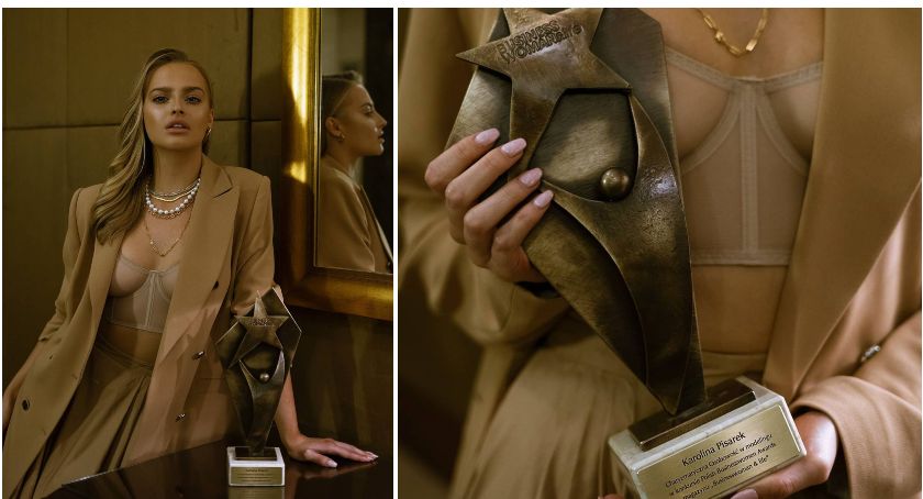 Karolina Pisarek z kolejną statuetką. „Charyzmatyczna osobowość w świecie modelingu” / fot.  Marta Socha