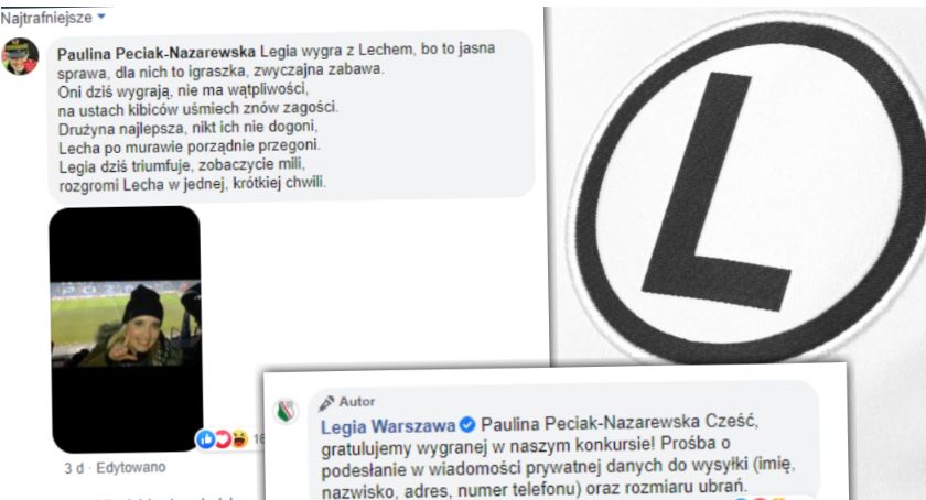 Paulina Peciak-Nazarewska, radna ze Szczecinka wygrała konkurs Legii Warszawa