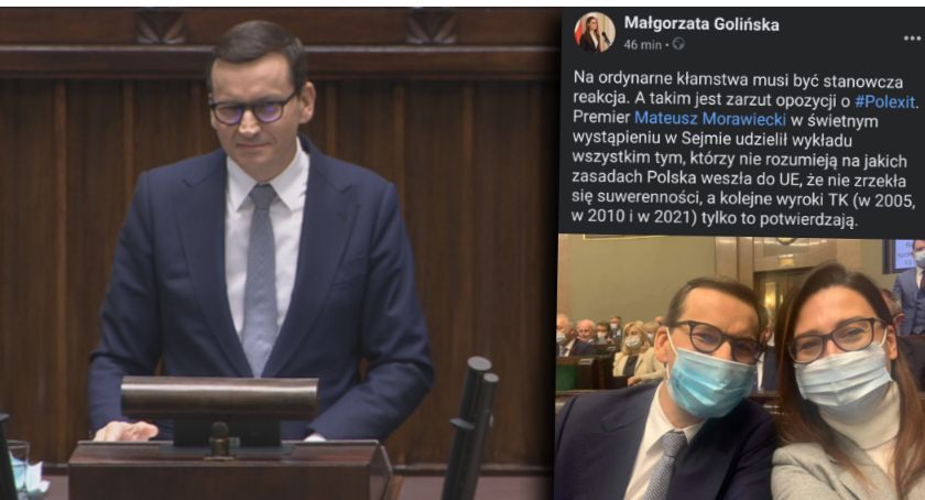Wykład premiera w Sejmie. M. Golińska: Na kłamstwa musi być stanowcza reakcja / fot. FB
