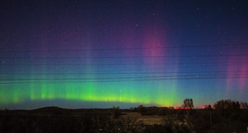 Przepiękna zorza polarna w Szczecinku! / fot. Anna Fornal, Tomasz Jaworski