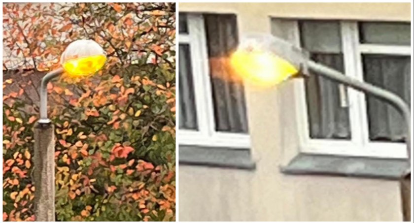 Zdjęcie: Włączone o godzinie 8:35 latarnie / fot. Facebook