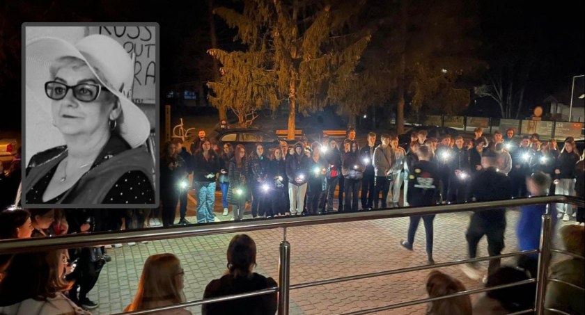 Zdjęcie: Młodzież z Internatu ZS nr 1 w wyjątkowy sposób pożegnała Panią Leokadię / Facebook