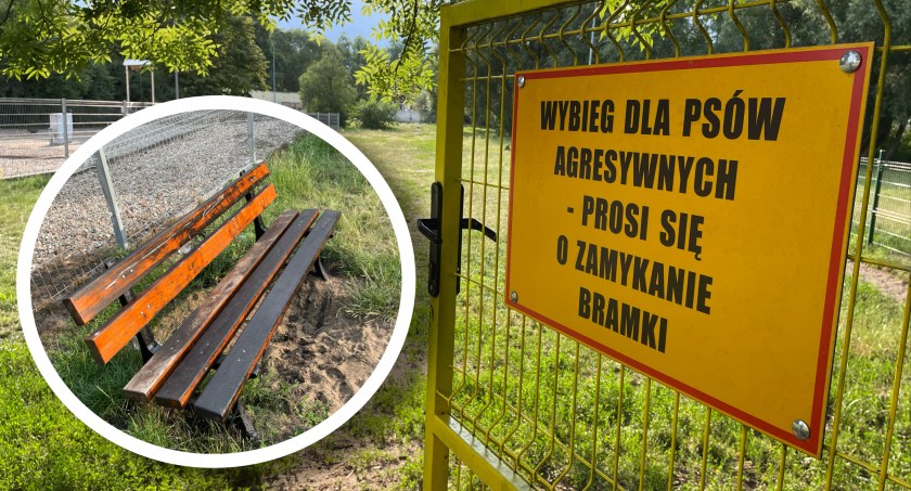 Zdjęcie: Wybieg dla psów przy Wodociągowej i wybrudzona ławka