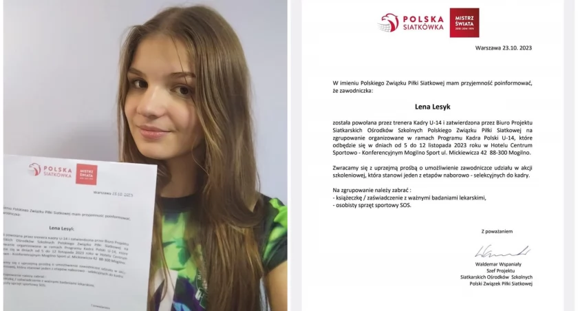 Zdjęcie: Lena Lesyk z powołaniem do kadry / fot. Dorota Gutowska