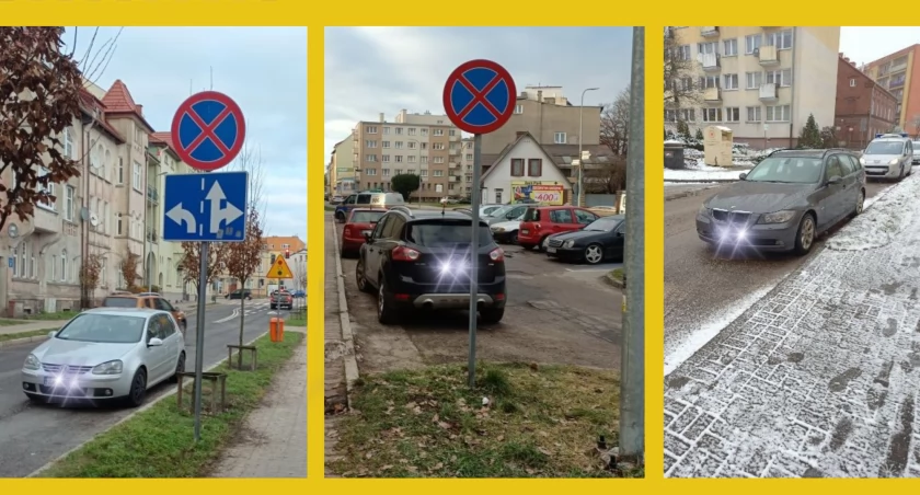 zdjęcie: Przykłady niewłaściwego parkowania na ulicach Szczecinka. Grudzień 2023 / fot: Straż Miejska