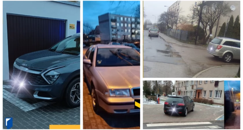 zdjęcie: Niewłaściwie zaparkowane auta w Szczecinku / fot: Straż Miejska