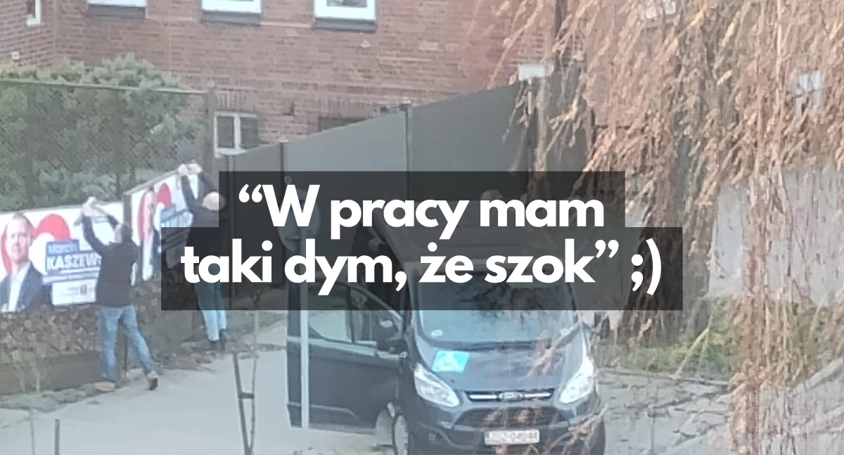 Aktualności, informator dyrektorem banery wieszali - zdjęcie, fotografia