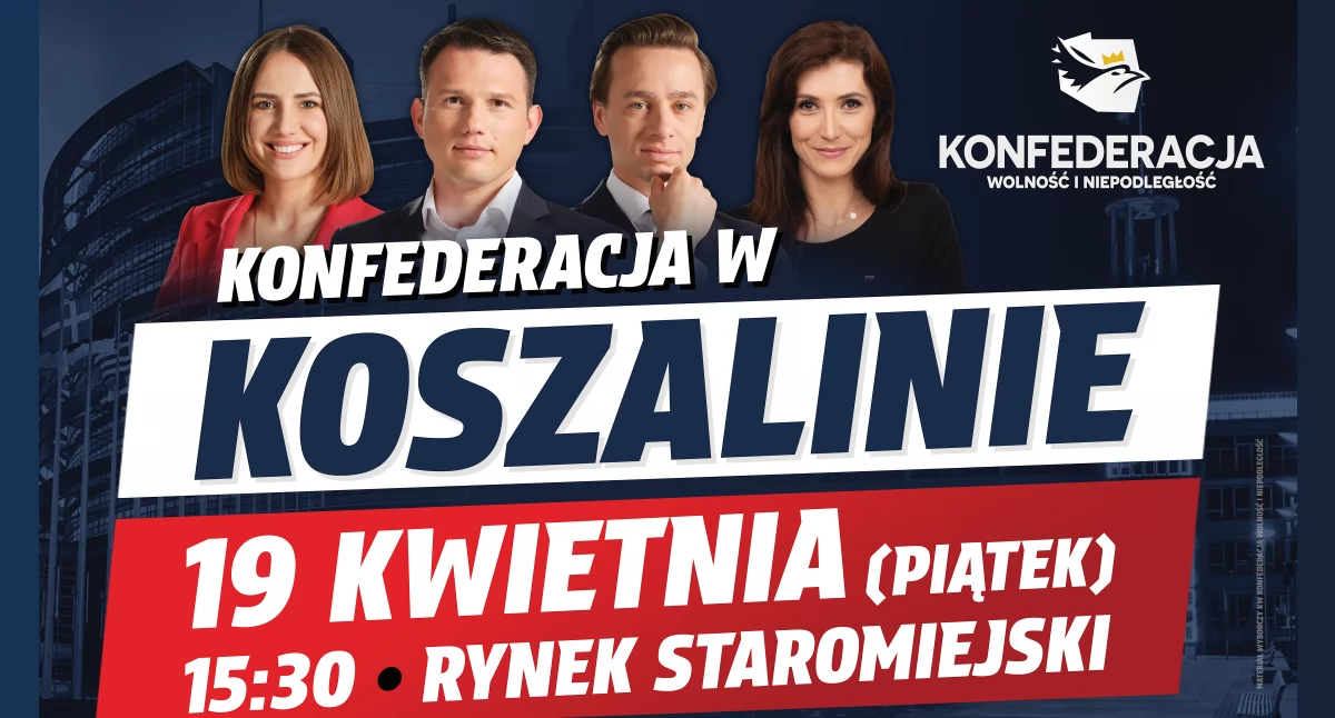 polityka, Mentzen Bosak Koszalinie Zaproszenie - zdjęcie, fotografia