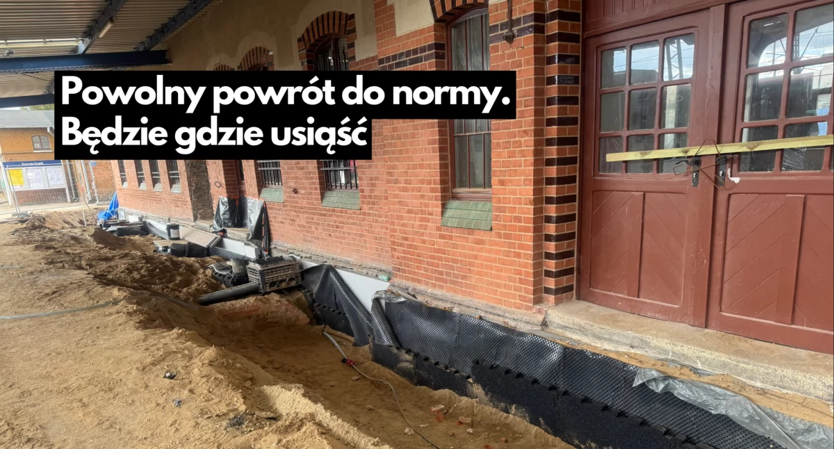 zdjęcie: prace remontowe na miejskim dworcu kolejowym w Szczecinku / fot: P. Witczuk
