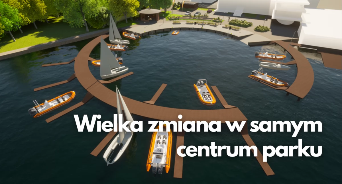 Zdjęcie: Wizualizacja projektu nowej mariny na jeziorze Trzesiecko / fot: Starostwo Powiatowe w Szczecinku