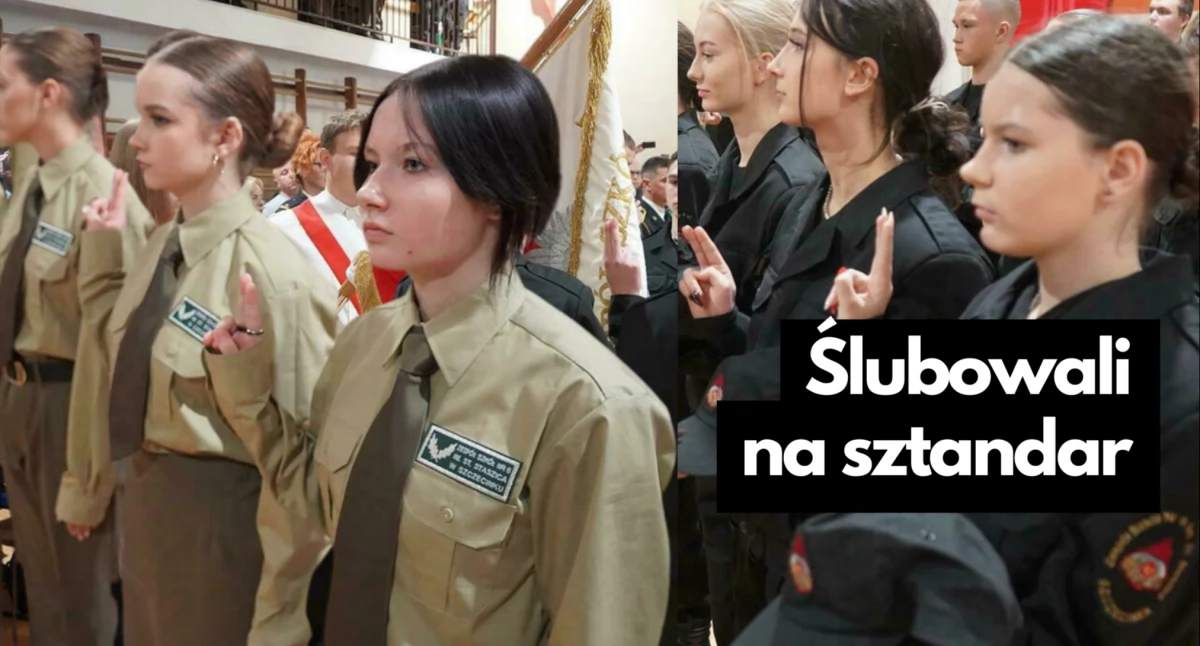 Nauka, przyszli strażacy ratownicy leśnicy Właśnie ślubowali - zdjęcie, fotografia