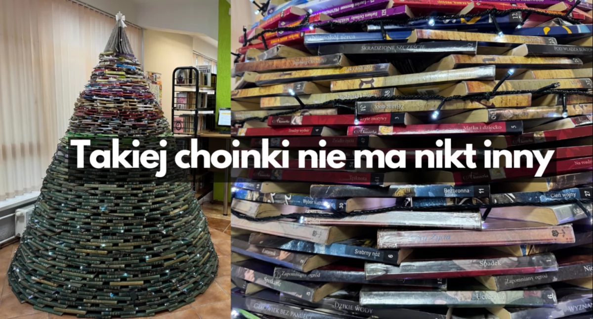 Zdjęcie: Choinka w bibliotece miejskiej / fot. P. Witczuk