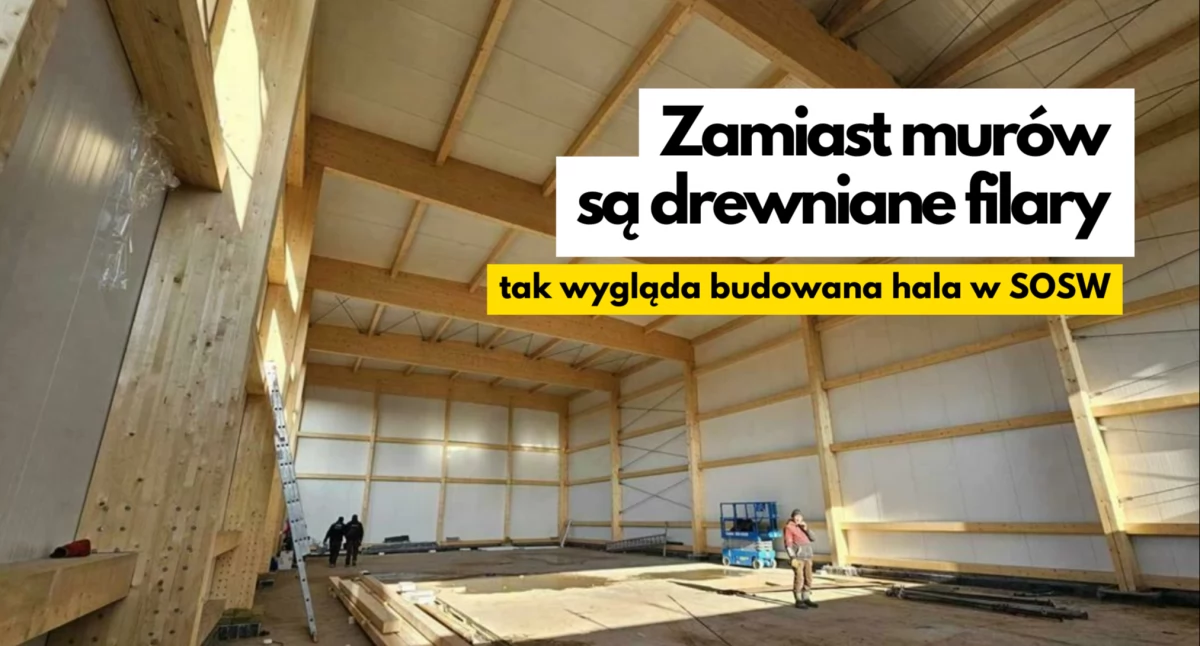 Inwestycje i remonty, Drewno zamiast betonu Powiat chwali postępami budowie - zdjęcie, fotografia