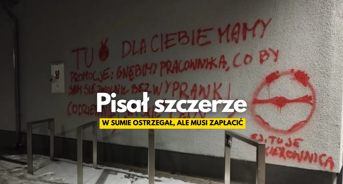 Policja, szczery sprayem ścianach wygarnął myśli - zdjęcie, fotografia