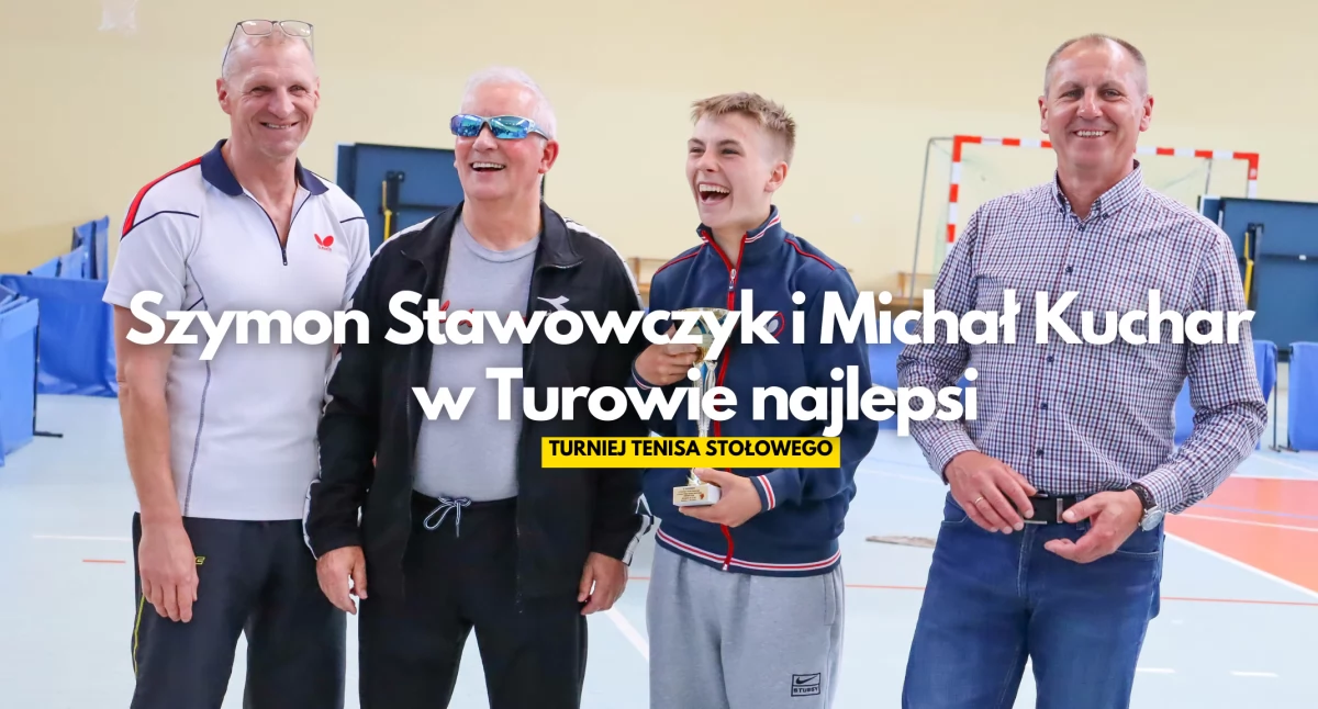 tenis stołowy, Pingpongowe starcie Turowie starcie zawodników - zdjęcie, fotografia
