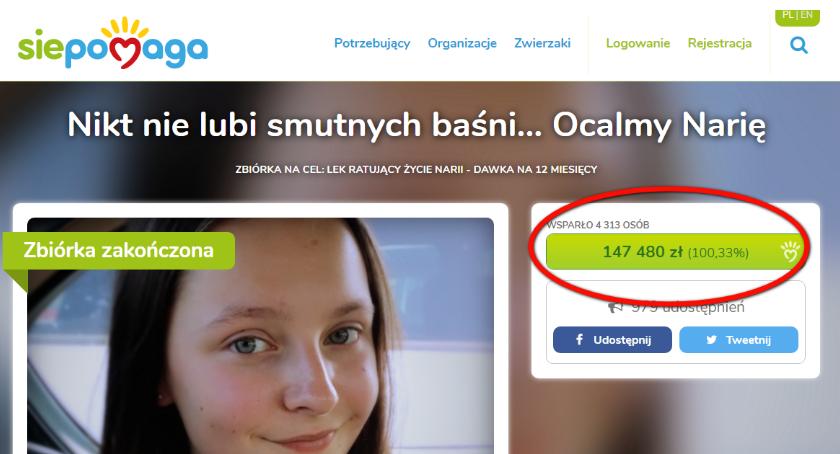 Rekordowa zbiórka na leczenie Narii! Zebrano prawie 150 tys. zł