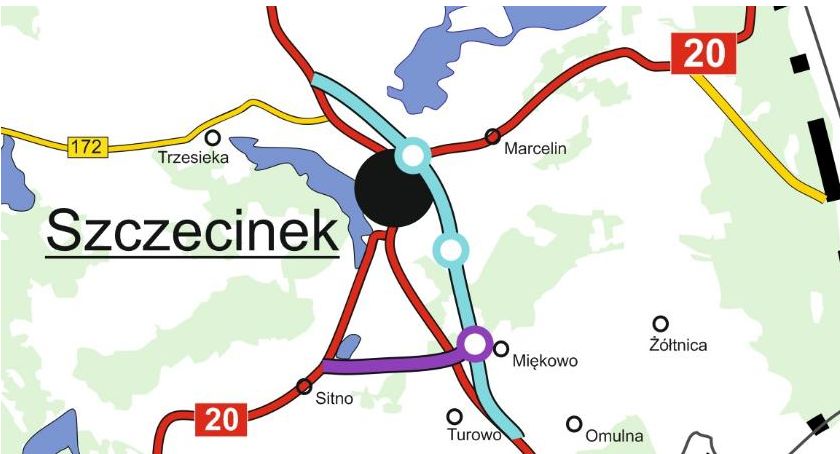 Projekt łącznika obwodnicy Szczecinka Sitno - Miękowo (fot: GDDKiA)