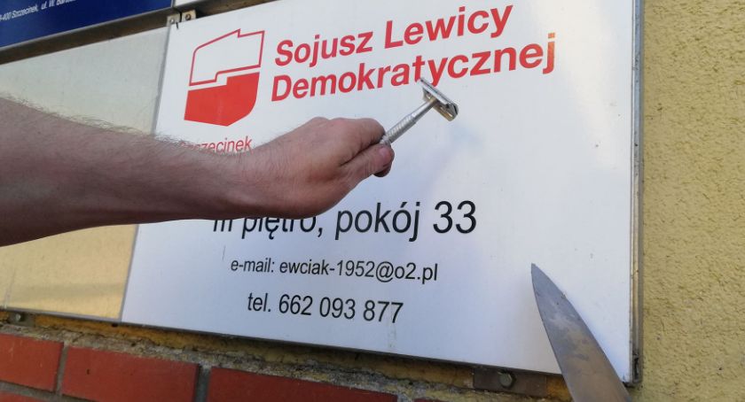 Żyletką i nożem. Biuro szczecineckiego SLD znika z tablicy, wszystko przez długi