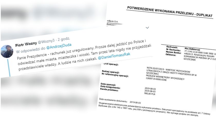 900 zł za straty w kursach statków po Trzesiecku już zapłacone. Litościwie zapłacił jeden z polityków