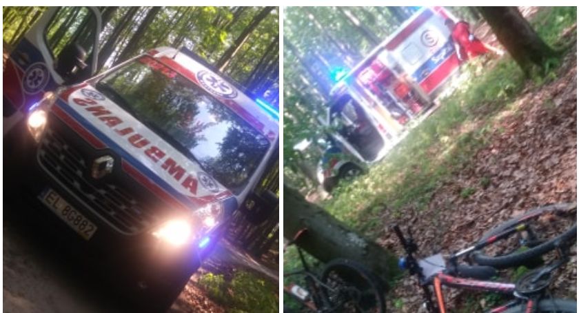 Uczestnik Maratonu MTB przeleciał przez kierownicę roweru i doznał poważnego urazu
