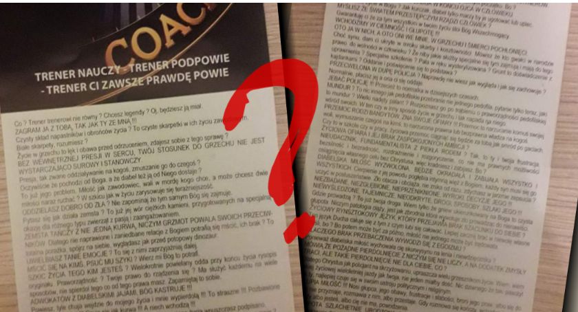 „Adwokatów z diabelskimi jajami Bóg kastruje”. Ulotka z wulgarnymi treściami w skrzynkach pocztowych na terenie Szczecinka