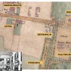 Fragment szczegółowego planu miasta aktualizowanego w 1903 roku z zaznaczonym placem...