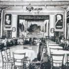Wnętrze sali restauracyjnej ze sceną - zdjęcie z lat 20. 