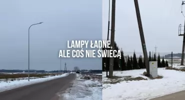  Lampy stoją, kable wystają, prądu nie ma. Trzeba czekać